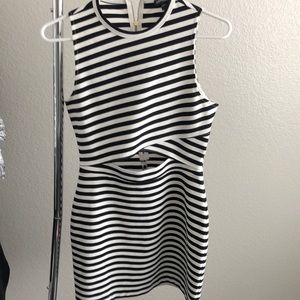 Black and white striped dress